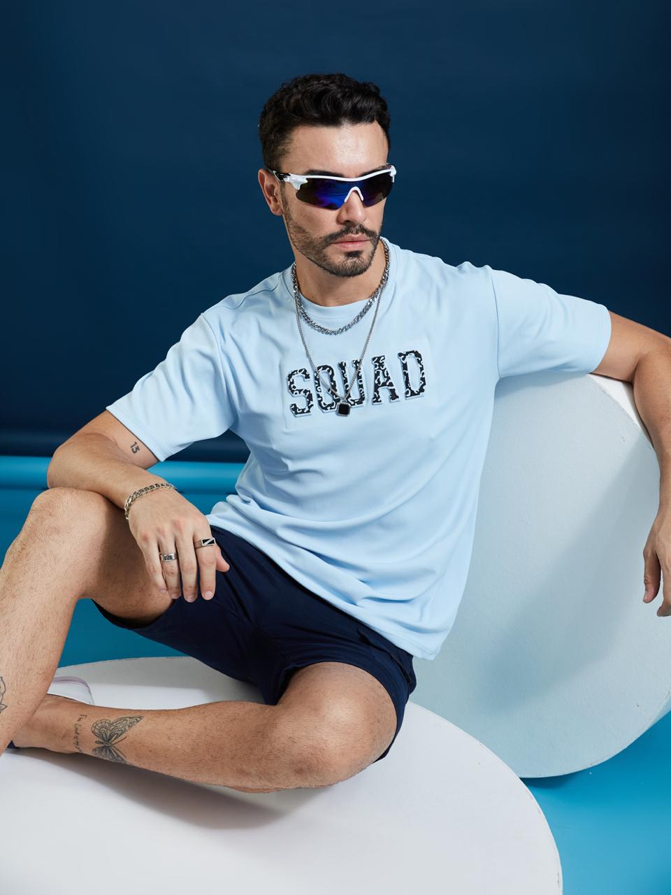 Men’s Emboss Print Party T-Shirt – SQUAD Design