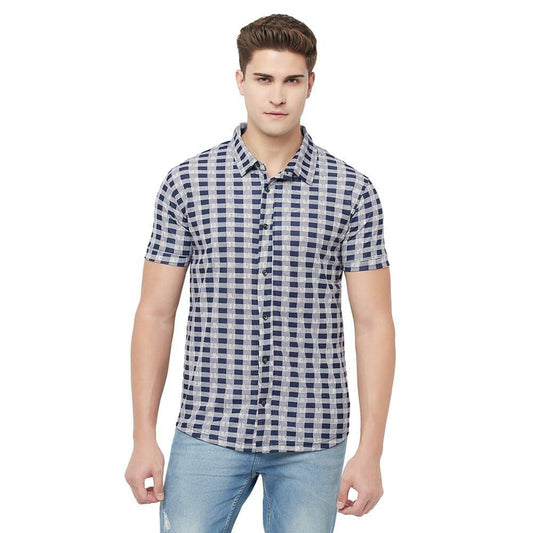 Men's Printed Casual Shirt – Trendy Aztec-Inspired Design | Premium Lycra